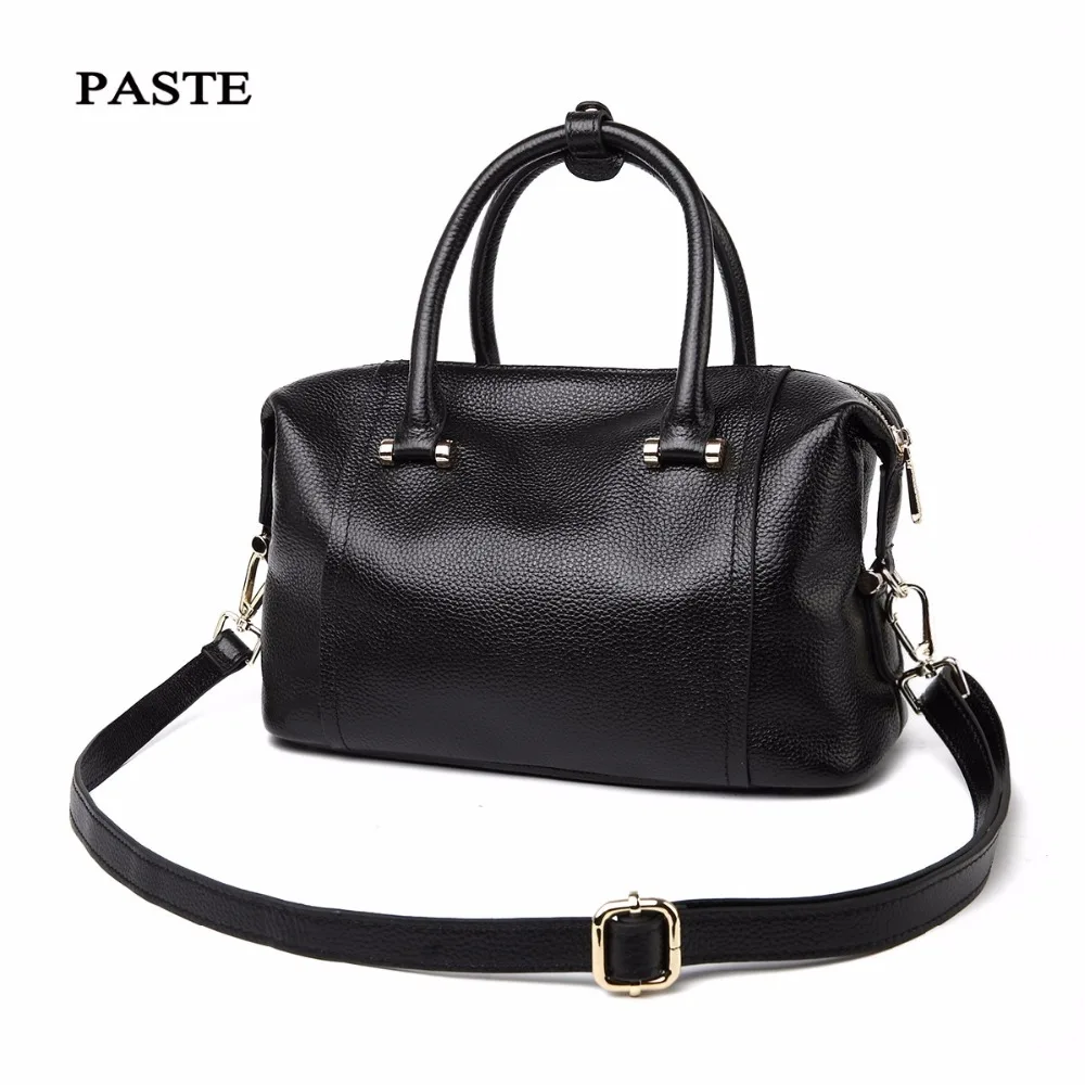 

PASTE Women Genuine Leather Handbags Patent woman shoulder/crossbody Messenger Crystal Clutch Evening Bags Tote motorcycle T238
