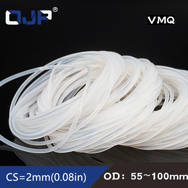 Белое Силиконовое кольцо силиконовое/VMQ уплотнительное OD55/60/65/68/70/75/80/85/90/95/100*2 мм
