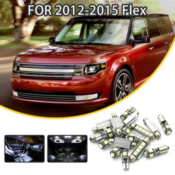 

LOAUT 11pcs White Car LED Light Bulbs Interior Package Kit For Ford 2012-2015 FLEX Dome Lights License plate light Map