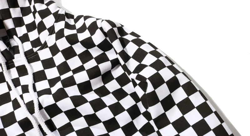 YouthCodes Plaid Lattice Grid Hoodie Men Justin Bieber Chess FOG Hip Hop Skateboards Cotton 100% Fleece Vintage Sweatshirts Men