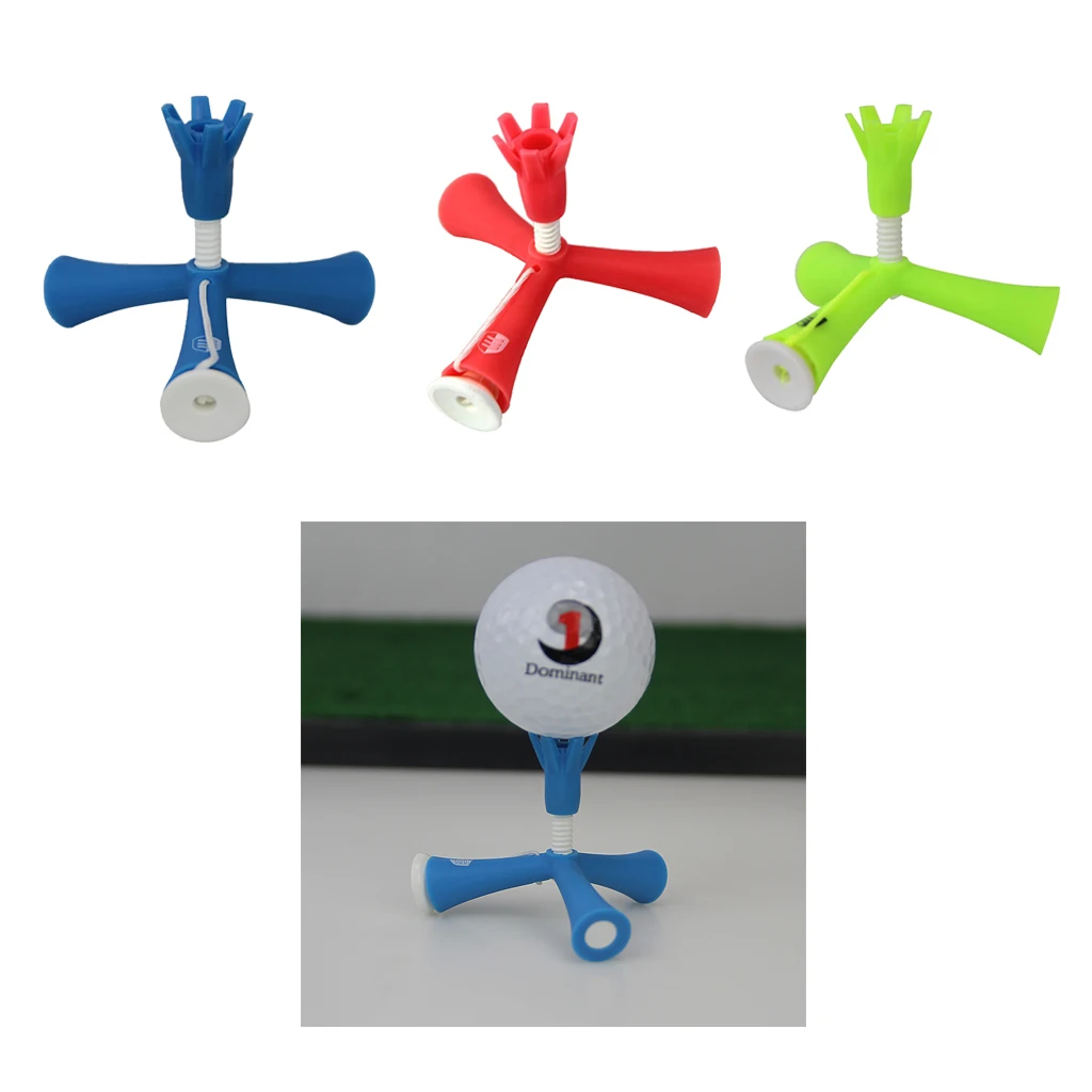 Tripod Golf Tee, Adjustable Standing Golf Sports Tees for Training Exercise Golf Ball Rubber Tee Holder Practice Tool