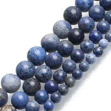 Натуральный голубой камень, круглые бусины для изготовления ювелирных изделий браслет 6/8/10/12 мм выберите размеры 15 дюймов свободные бусы, сделай сам, ювелирное изделие