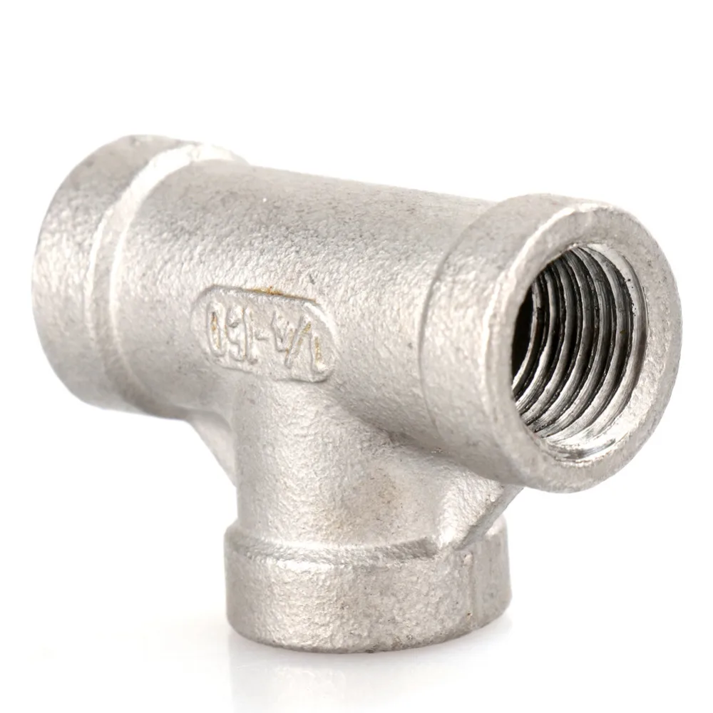 

1 PC New 1/4" Tee 3 way Female Stainless Steel 304 Threaded Pipe Fitting NPT