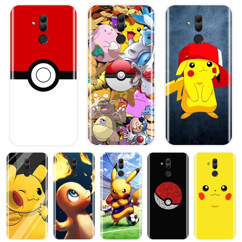 

TPU Back Cover For Huawei Mate 9 10 20 Lite Anime Pokemon Cute Pikachu Soft Silicone Phone Case For Huawei Mate 7 8 9 10 20 Pro