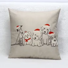 2018 Navidad Vintage lindo perro sofá cama decoración del hogar caja cojín Festival funda de cojín 2o0427