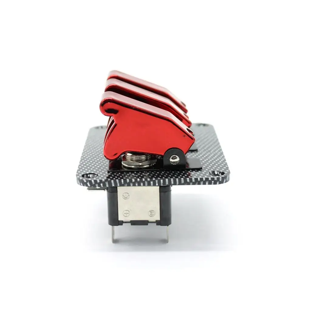 12V Toggle Switch Racing Ignition Engine Relays Carbon Fiber Surface Panel With Toggle Switch & Cover