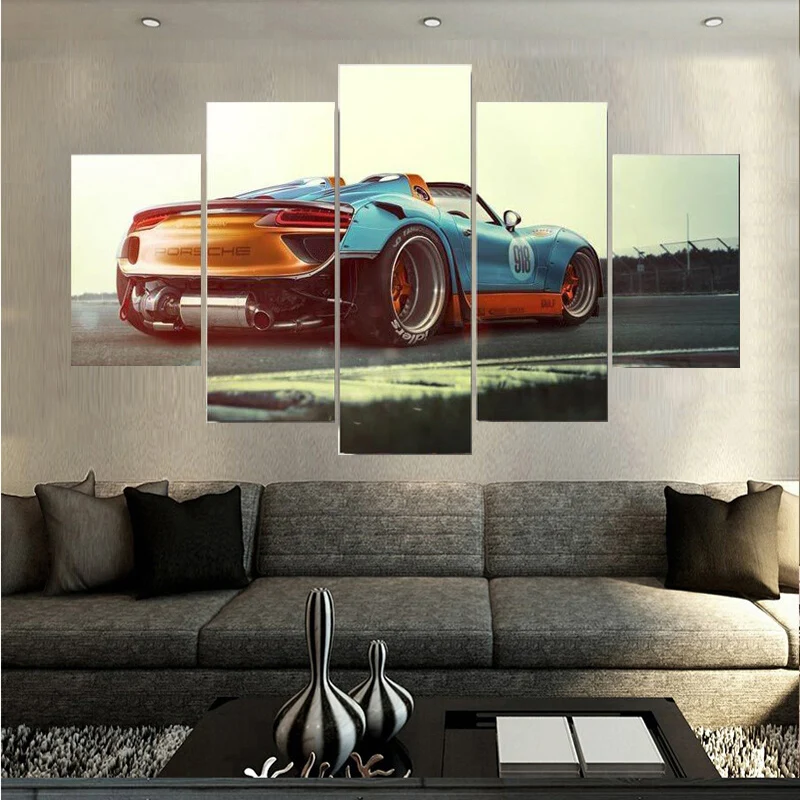 Fashion Famous Sports Car Landscape Canvas Painting Unframed Home Wall