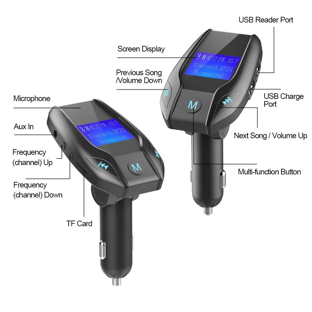 Bluetooth автомобильный комплект беспроводной Hands-free Bluetooth автомобильный комплект MP3-плеер FM USB передатчик автомобильное зарядное устройство fm-модулятор авто аксессуары