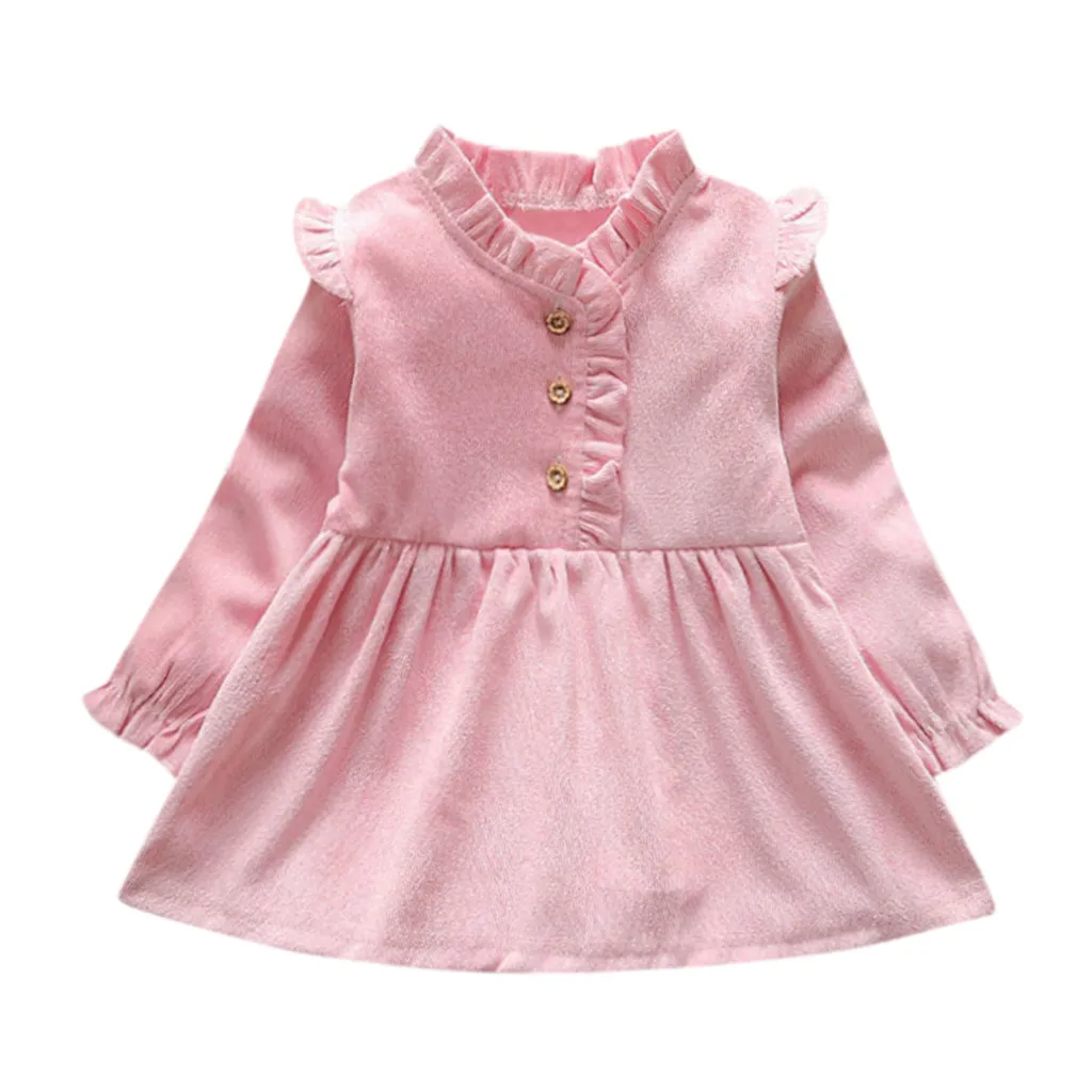 1PC Girls baby clothes kids Baby Girls long sleeve shirt Party daily cute DRESS 