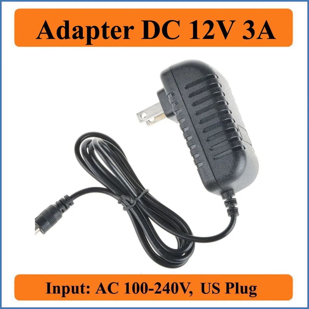 12V 3A US Plug AC DC Adapter AC 100 240V to DC 12V 3000mA ...