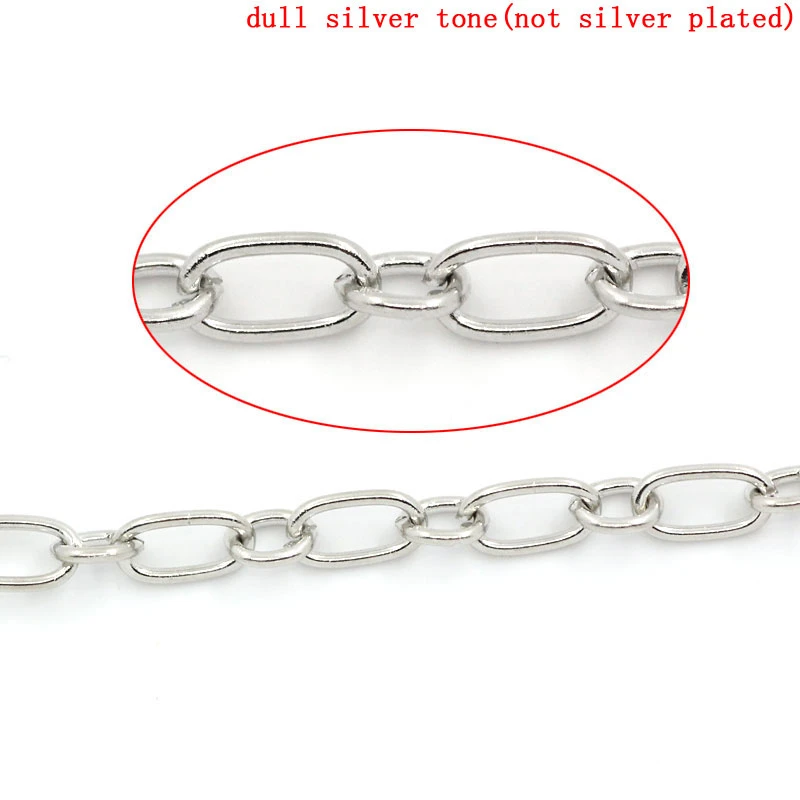 

DoreenBeads Link Chains Findings Silver Tone 6.5x3.7mm-4x3.5mm,10M (B24968), yiwu