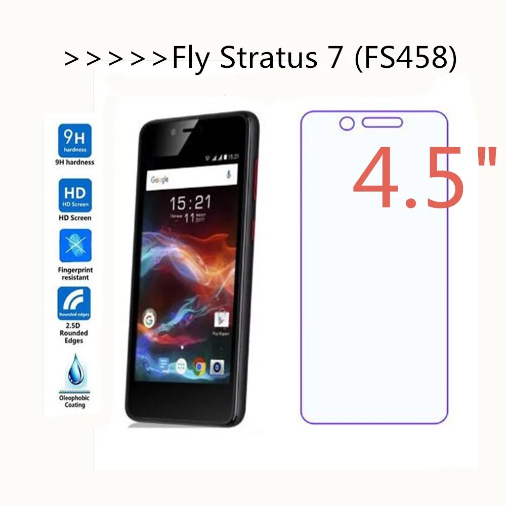 

For Fly Stratus 7 FS458 Tempered Glass Screen Protector 2.5 9h Safety Protective Film on Stratus7 Fs 458