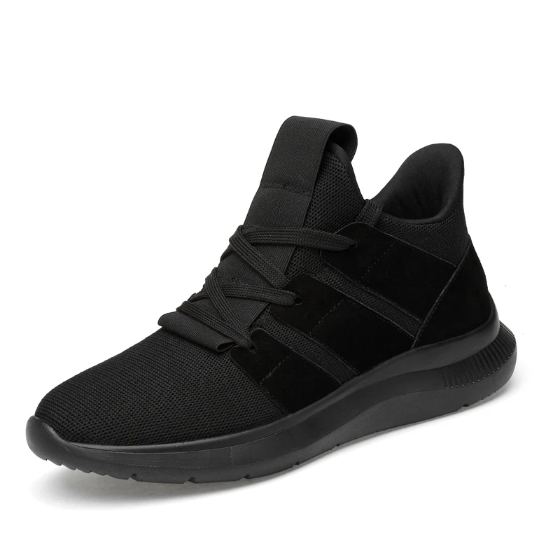 Léger Décontracté Qualité Mens Confortables Pour Simple Tissage Designer Vol Maille kaki Chaussures Nouvelle Augmenté Mode Homme Noir Doux Supérieure Rq54AcS3Lj