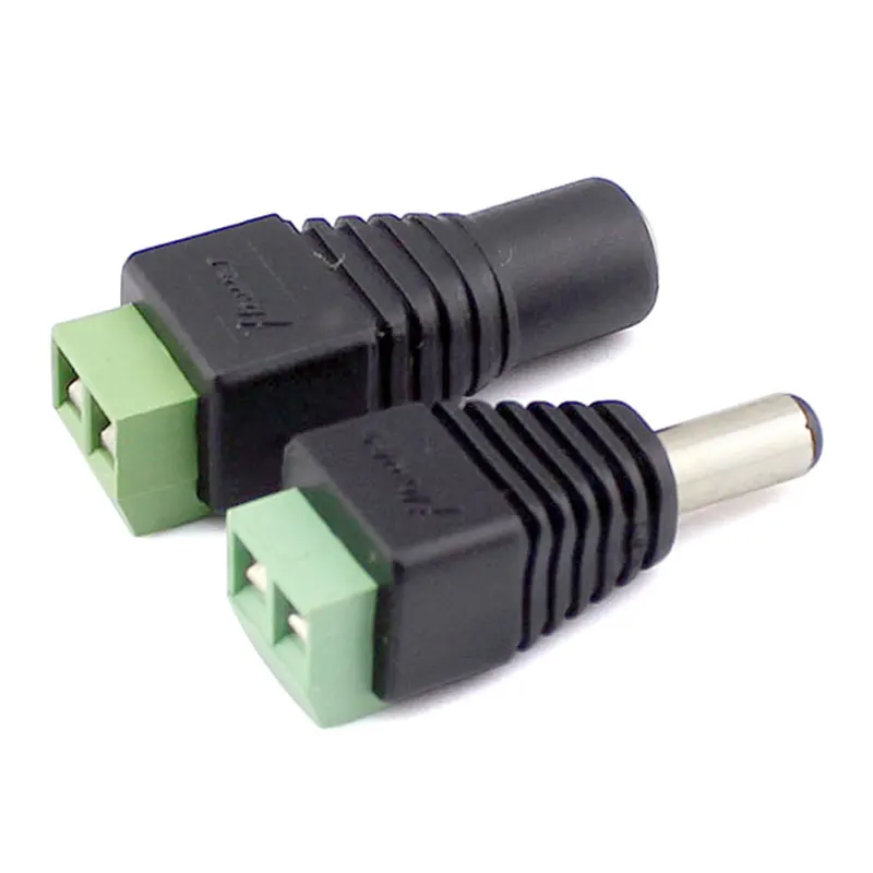 Standard Barrel LED Male Female Terminal Connectors Adapter 12V DC Power Plug Connector For CCTV