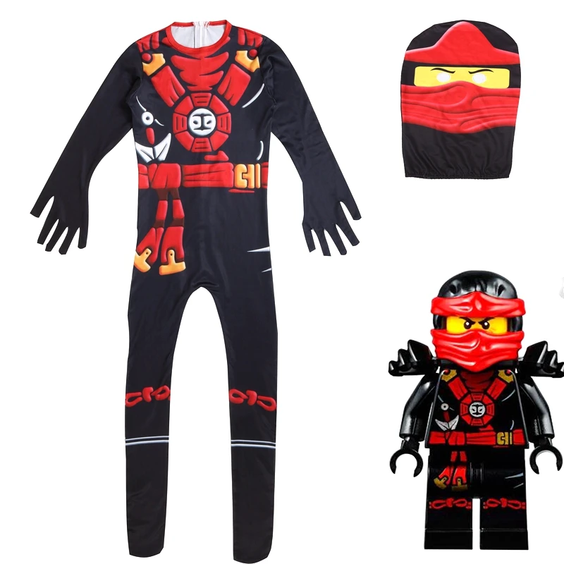 Goede Ninjago Cosplay Jumpsuits Legoo Lloyd Kai Ninja Kostuum Kids Jongens Purim Carnaval Party Fancy Dress Groen Zwart Ninja Kleding Set