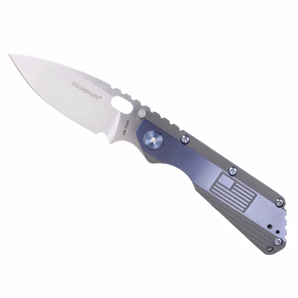 

JohnnyJamie Customized High-End Tactical Knife Folding Blade S35VN Steel with TC4 Titanium Handle Combat Survival SMF Knifes