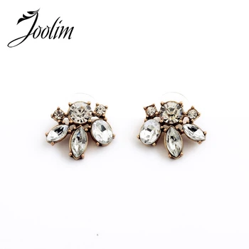 

JOOLIM Jewelry Wholesale/2015 Vintage Clear Crystal Stud Earring Fashion Earring Women Earring Good Quality