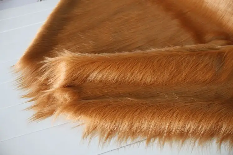 Верблюд сплошной лохматый Искусственный мех Ткань(длинный ворс Мех животных) костюмы Косплэй ткань 3" x 60" продается Двор