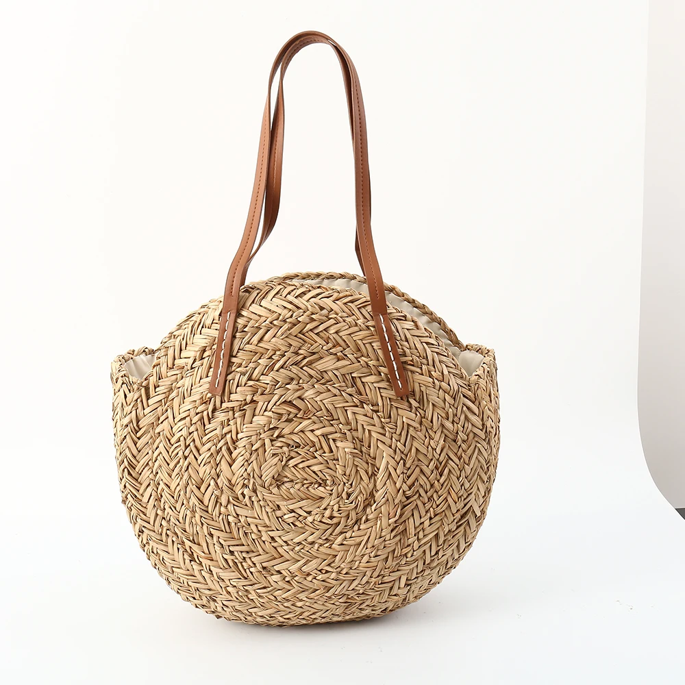 

2018 Basket Women Round Straw Bags Beach Tote Handbag for Braided shoulder rattan designer brand wicker cc big woven bohemian