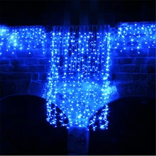 5 м в волнистую полоску Декор окна Шторы СИД Свадебная Фея огни Рождество открытый Водонепроницаемый сад травы дома H-24