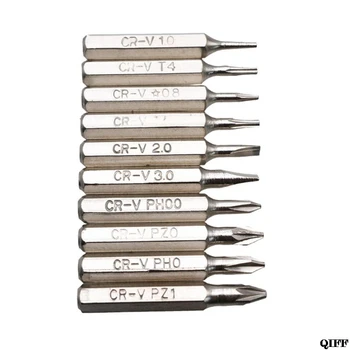 

10pcs 28mm Magnetic CR-V Precision Screwdriver Bit Set PH00 PH0 Z1 Z0 3.0 2.0 1.0 T5 T4 0.8 Multifunctional Hex Torx Jun21