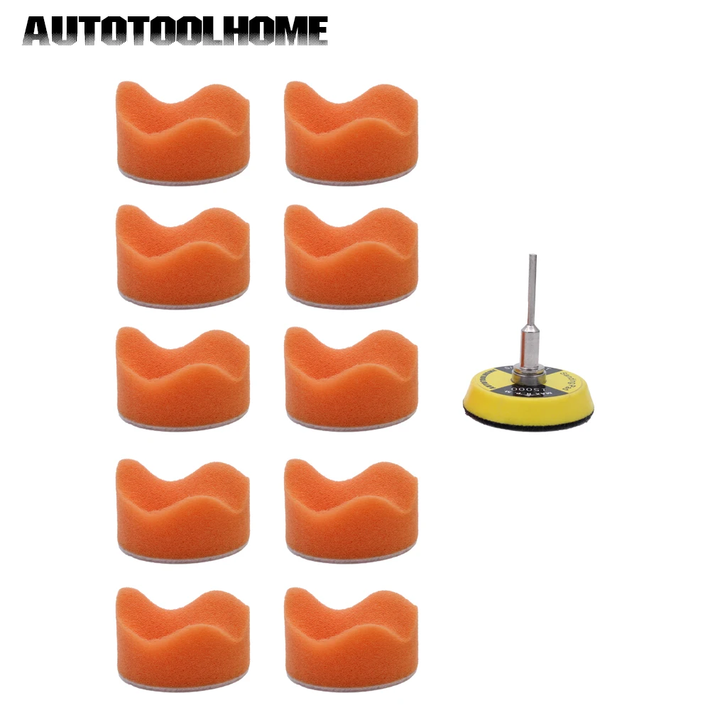 

11pc 2 inch Car Sponge Polishing Pad with 50mm Buffing Backing Plate Tools Kit For Dremel Accessories Curve Grinding Woodworking