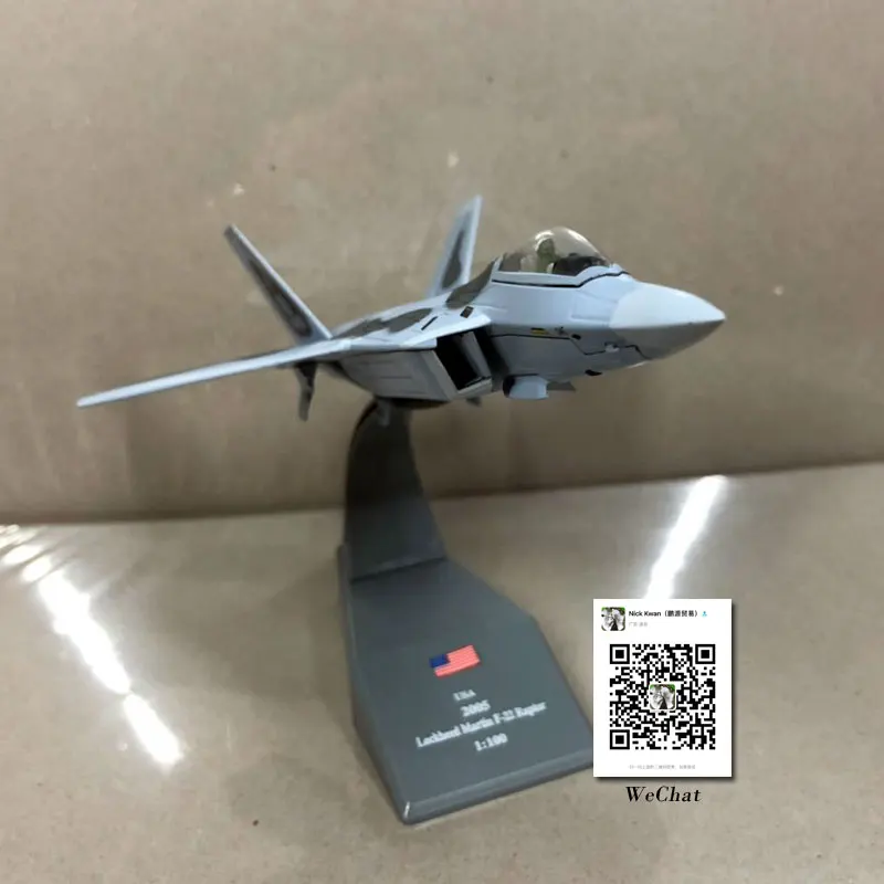 AMER 1/100 масштаб военная модель игрушки USAF F-22 Raptor Stealth Fighter литой металлический самолет модель игрушки для сбора/подарка