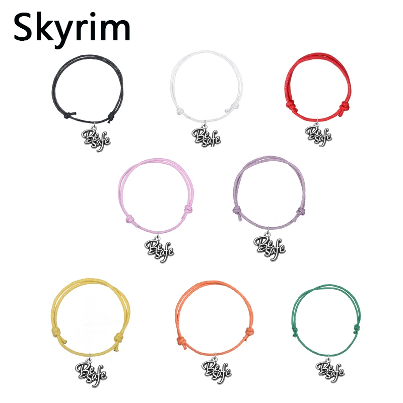 Skyrim 10 шт/партия с Be Safe алфавитов модный шарм классический спортивный стиль шнур