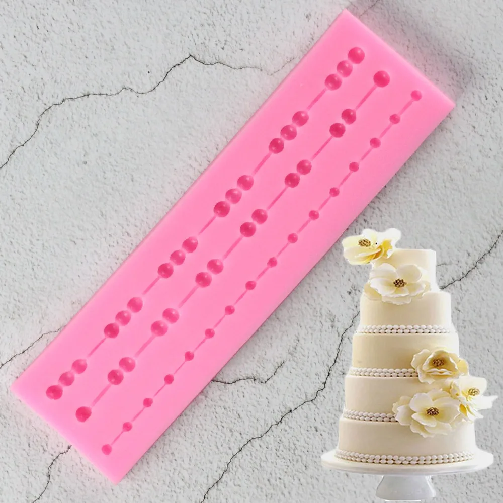 

Bead Chain Silicone Fondant Mould Pearl Zipper Cake Pearl Sugar Paste Bead Chocloate Clay Border Craft Mould Silicone Mold