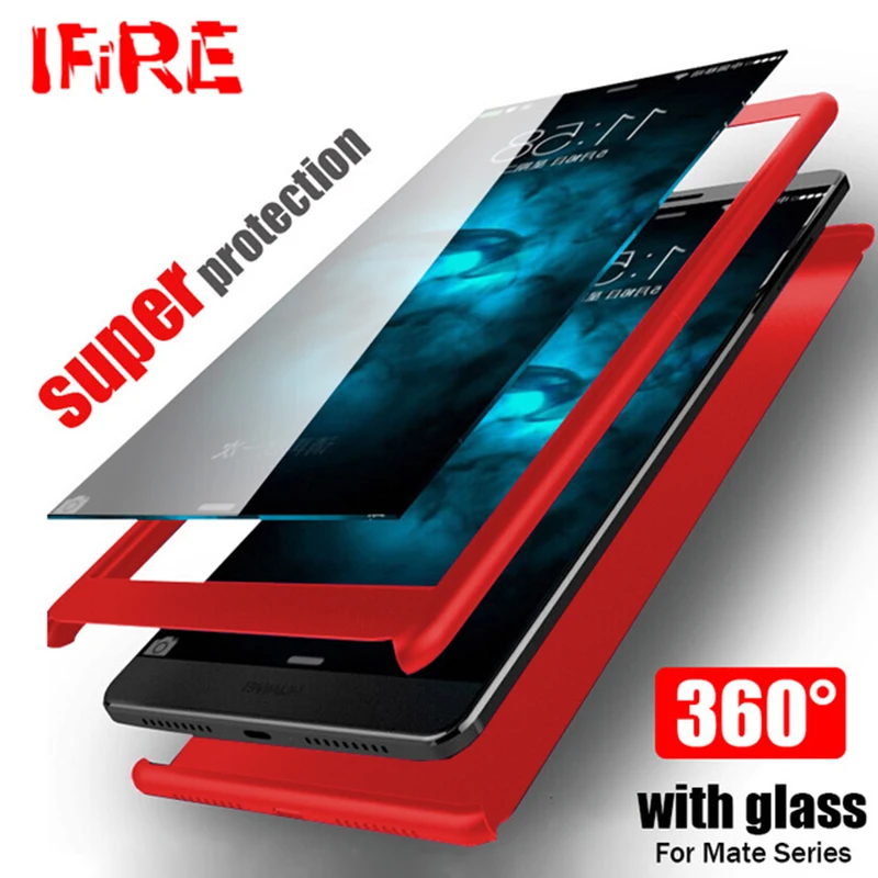 Luxury 360 Plastic Full Cover Cases For Huawei Mate 10 Lite Case Nova 2i Silm Matte Pro With Glass | Мобильные телефоны и