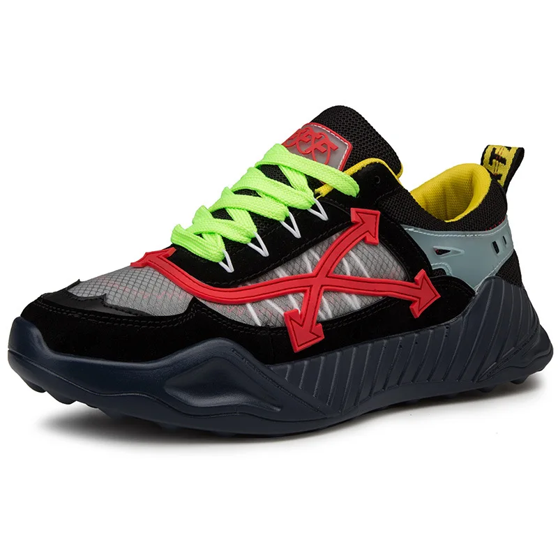 

GYP Men's sneakers spring and summer thick bottom increased color matching running shoes flat old dad shoes MM-83