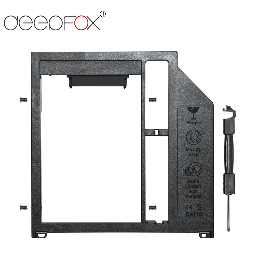 DeepFox пластиковые 2nd жесткий диск SSD HDD caddy 9 5 мм SATA 3 0 для 2 &quotSSD чехол Корпус Apple Macbook