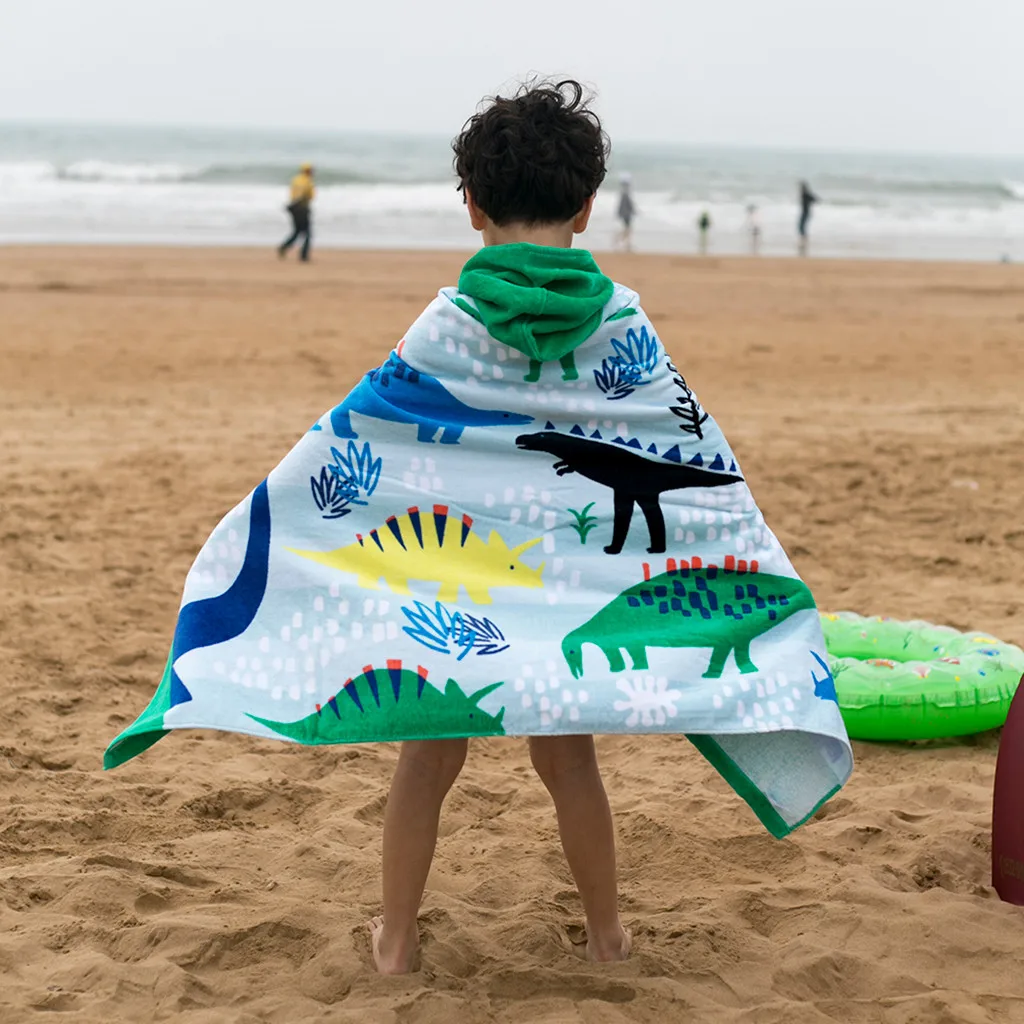 MUQGEW детское мультяшное полотенце с капюшоном для плавания ming пляжное банное полотенце Сгущает Вязаная Шаль для взрослых детей носимая одежда для плавания с капюшоном плащ