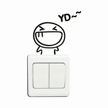 

KG-253 Personality Cartoon Switch Sticker Cute Cartoon Vinyl Wall Sticker for Bedroom Home Wallpaper