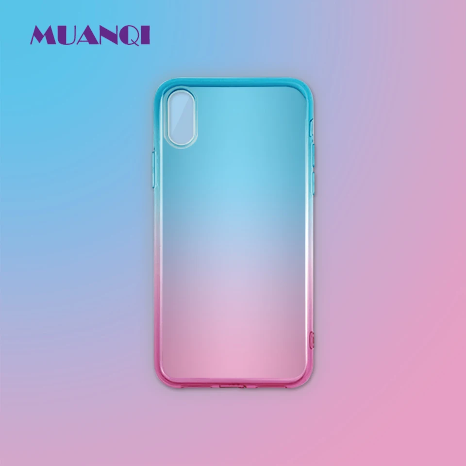 

Ultra-thin soft color Gradient phone cases for iPhone 7 8 6 6s Plus X XR XS Max Transparent Silicone Colorful Cover Case Coque