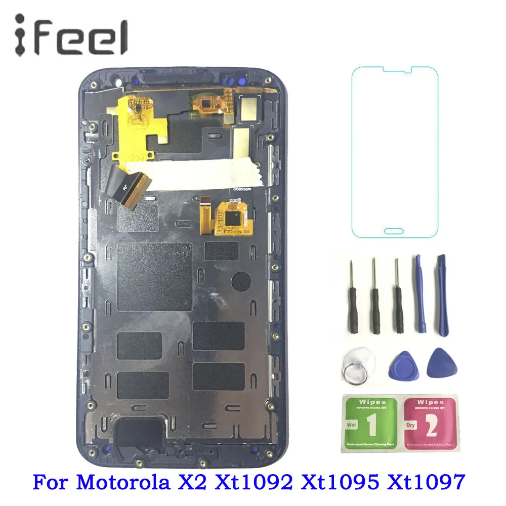 

For Motorola Moto X2 Xt1092 Xt1095 Xt1097 LCD Display Touch Screen with Digitizer Bezel Frame Assembly Replacement Parts