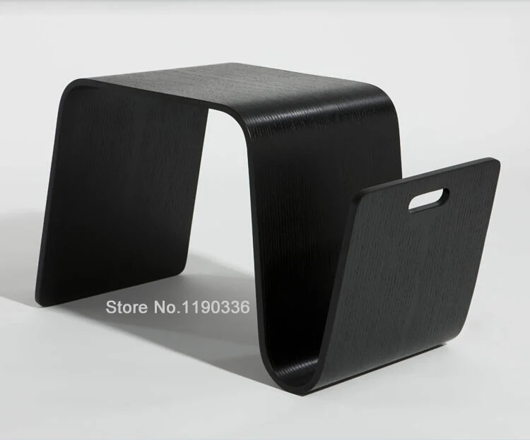 Curved Plywood Bent wood Black small tea table/ modern wood coffee side table solid wood coffee table side cafe table