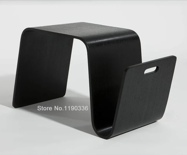 Curved Plywood Bent Wood Black Small Tea Table Modern Coffee Curved Plywood Bent Wood Black Small Tea Table Modern Coffee Side Solid Cafe