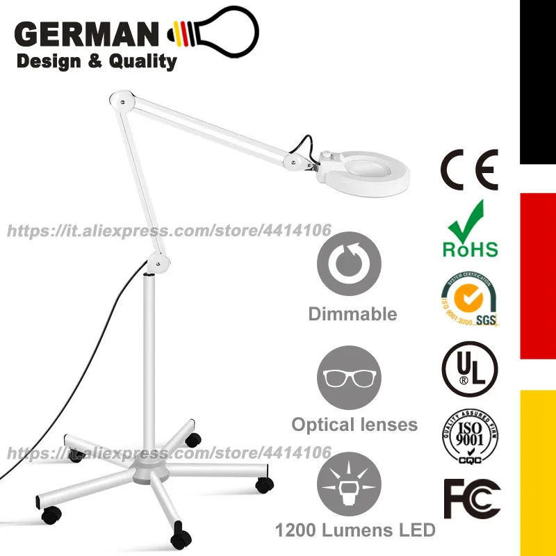 Светодиодный напольный светильник, светодиодный светильник-эстетик, увеличительное стекло с светильник, светильник ed лупа для чтения, регулируемый и с регулируемой яркостью