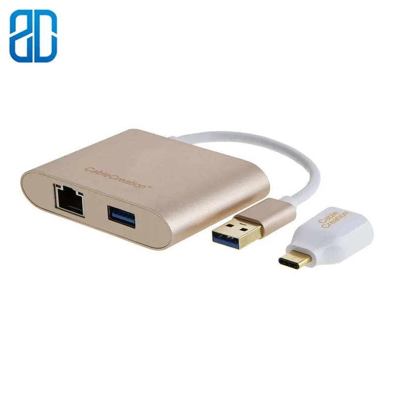 Usb хаб 3 портовый концентратор USB 0 с гигабитным портом Ethernet + usb c адаптером