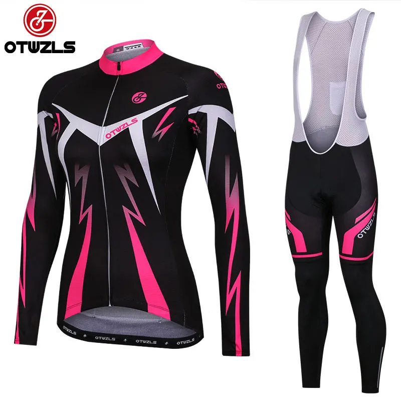 

2018 cycling bib set women long sleeve pro cycling clothing jersey and bib pants mountain bike clothing set MTB bicycle wear