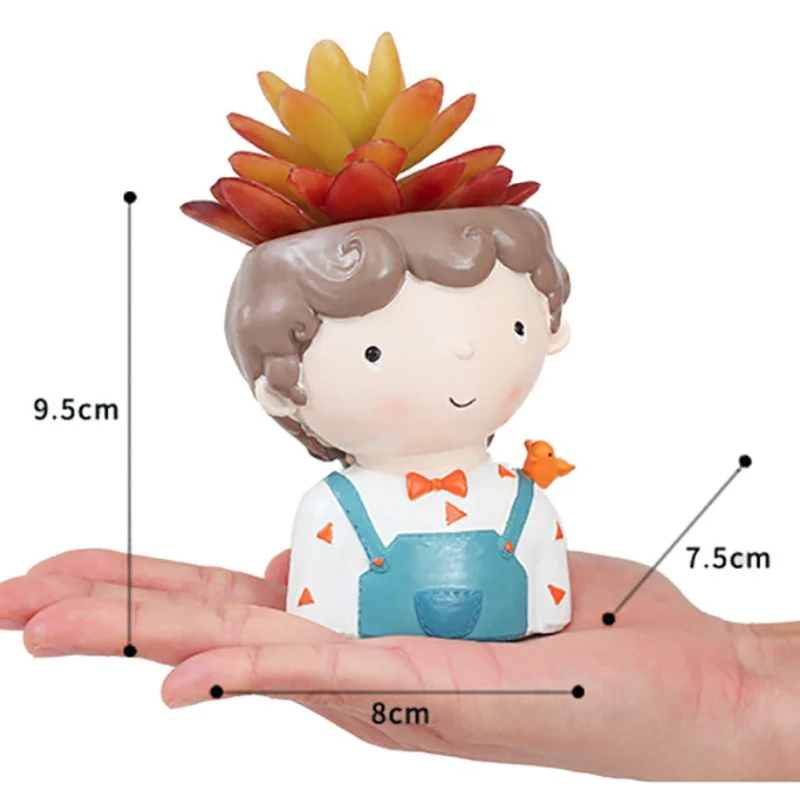 Несовершеннолетних модель суккулентная Плантатор Горшок Смолы Творческий ремесленных Kawaii Форма Desktop украшения цветочных горшков H1