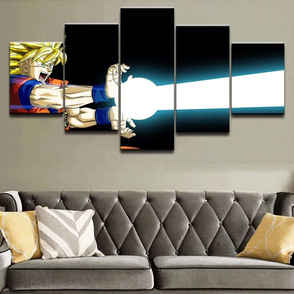 AtFipan 5 Piece Wall Art Modern Painting Dragon Ball Oil Cuadros Decoracion Canvas Modular Picture For Living Room | Дом и сад