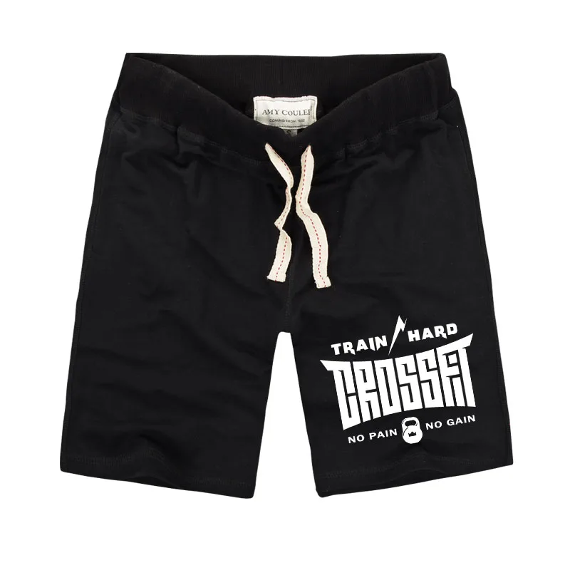 

2018 Hot Sale Fashion Mens Shorts Summer 100% Cotton Men's Solid Color Shorts Elasitic Waist Crossfit Fitness Printed Shorts Men