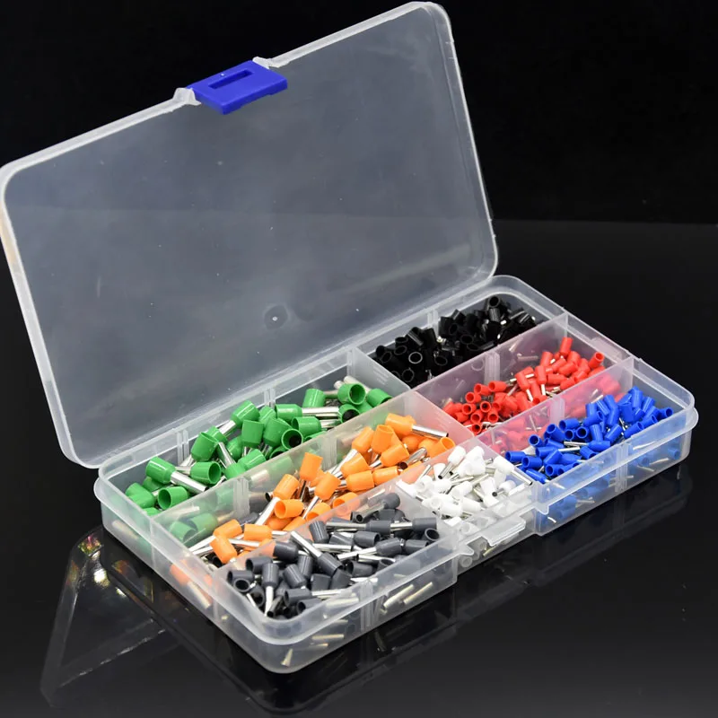 600Pcs Copper Wire Crimp Tube Connector Spade Insulated Cord End Cable