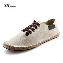 SV Marca 2017 de Primavera y Verano de Lona Alpargata Zapatos Trenza de Paja de Lino Ocasionales de Los Hombres Mocasines Descansaban Zapatos Hombre Superstar
