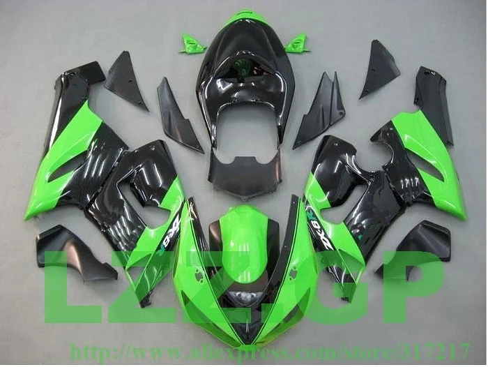 LZZ.GP Green Black Fairing Kit FOR NINJA ZX 6R 636 07 08 ZX 6R 07 08