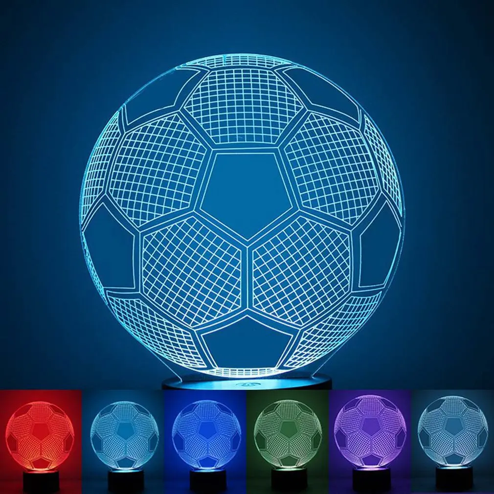 

Colorful 3D Night Light Football Night Light Eye Care LED Light Bedside Night Lamp Home Decoration Birthday Gift