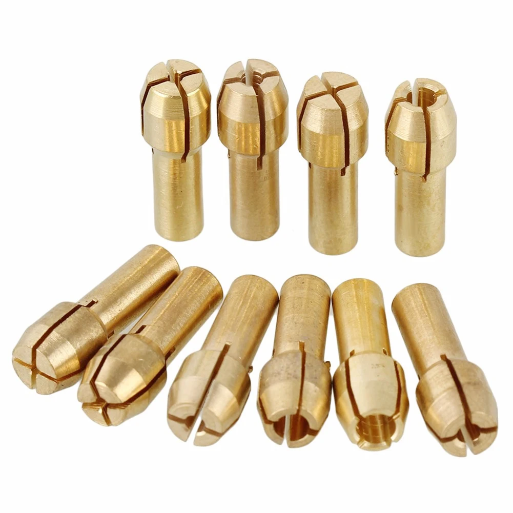 

10pcs 0.5-3.2mm Copper Electric Drill Chuck Collet Clip Bit Set for Dremel Tool