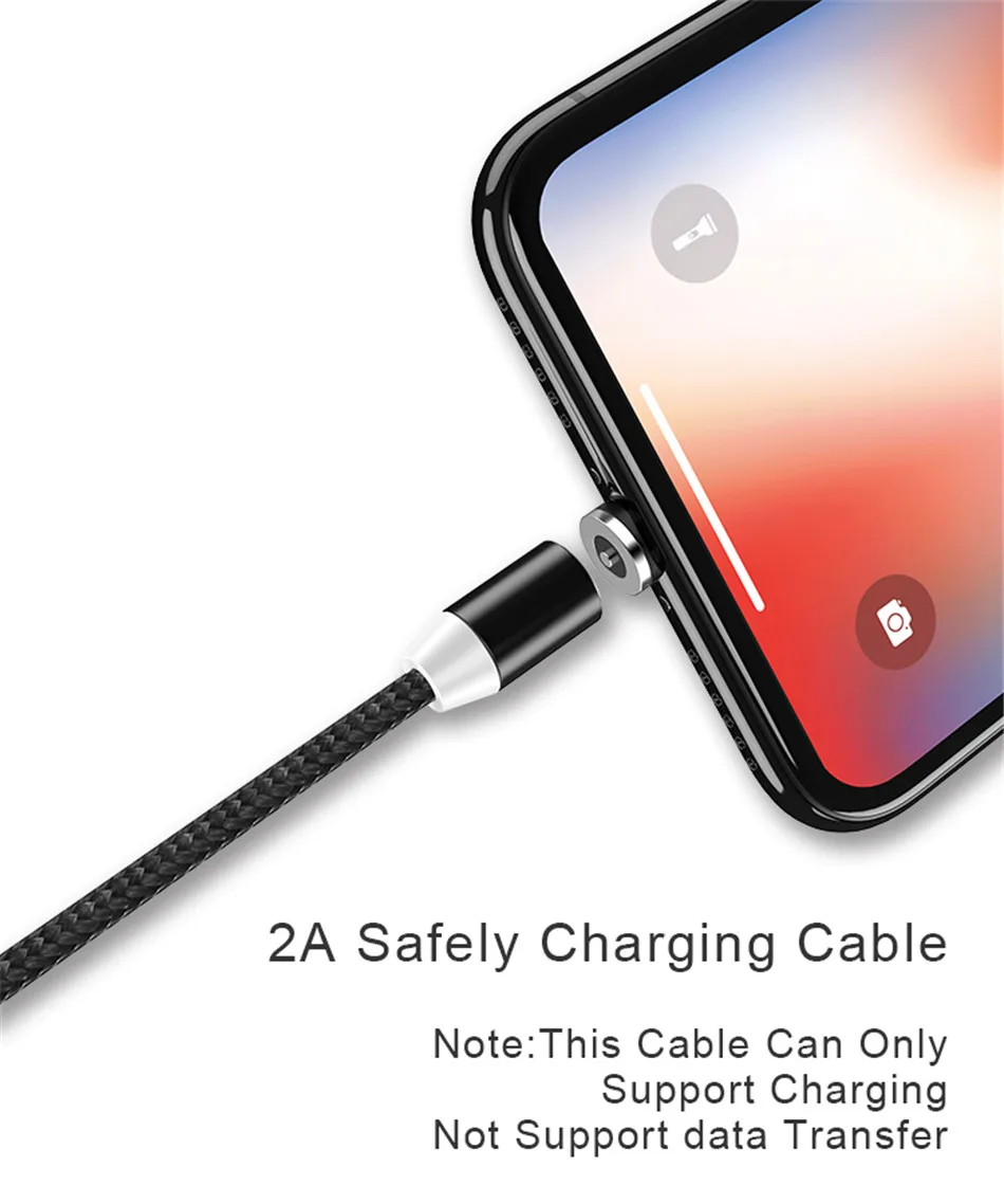 NOHON LED Magnetic Charge Cable Lighting Micro USB Type C Phone Cable For iPhone X 7 8 6 Xiaomi 1m Fast Charge Magnet Charger 1M (6)